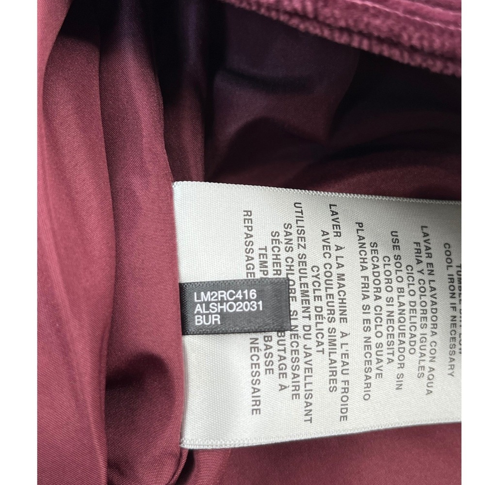 Levi Strauss Corduroy Puffer Jacket Mens Medium Burgundy Hooded Sherpa LM2RC416 - Picture 7 of 8